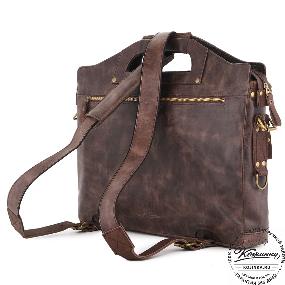  Универсальный кожаный портфель "Диего" (темно-коричневый антик) 